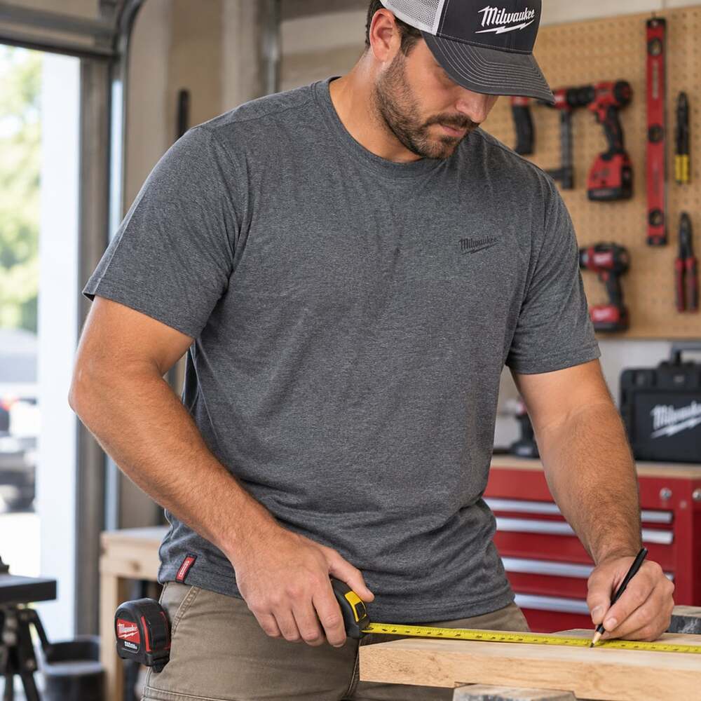 Milwaukee FreeFlex Men’s XL Gray Performance Shirt Stretch  Handyman Tools